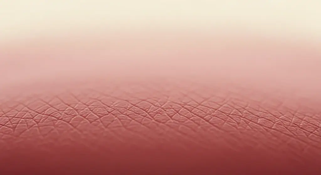 Editorial skin texture close-up — dermatology-inspired, claret and cream palette